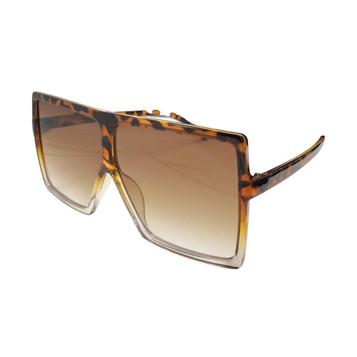J+F Square Tortoise Shell + Óculos de sol transparentes por atacado de Jak & Fox