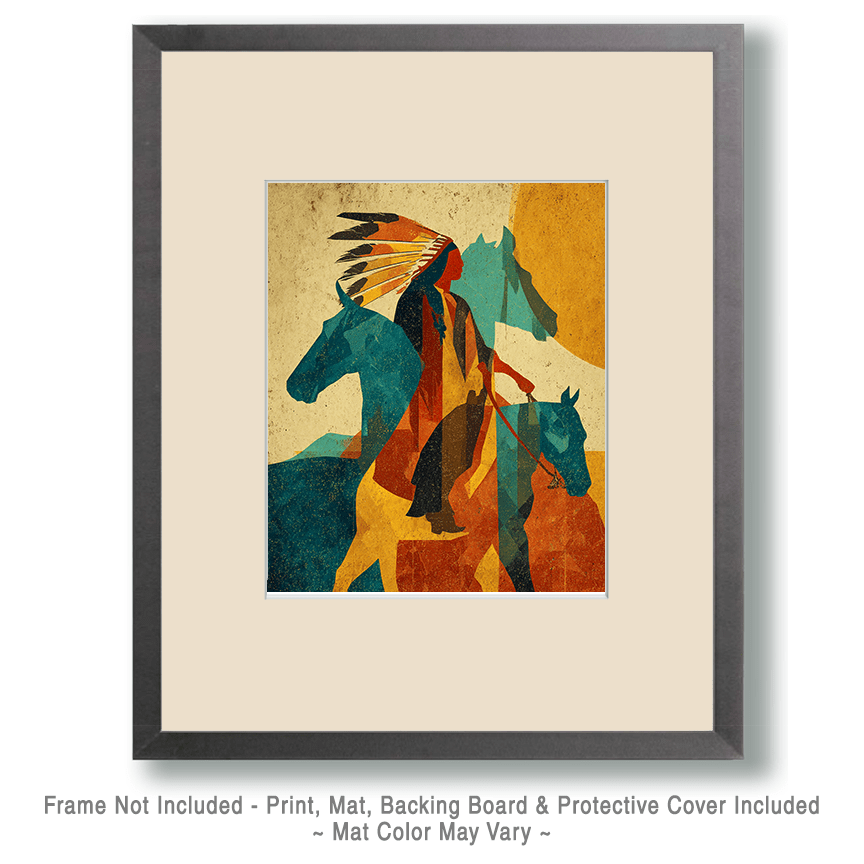Mowbi - Wholesale Art Print - Sees All Ways at Once American West Art Print - 8"x10" Artwork for 11"x14" Frame1