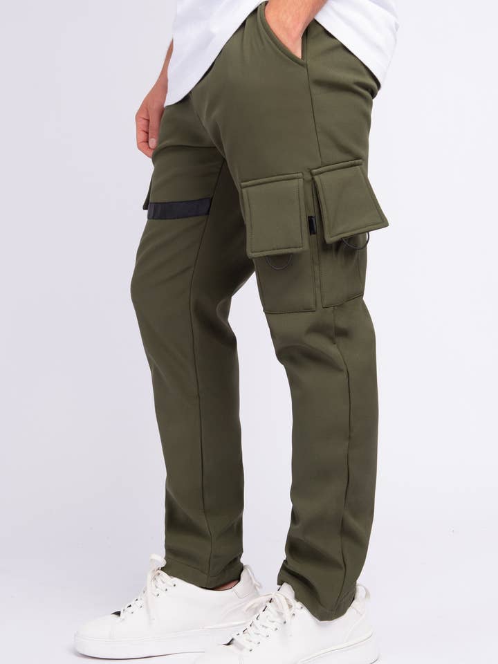 Plain Khaki Cargo Pockets Joggers for wholesale by AARHON