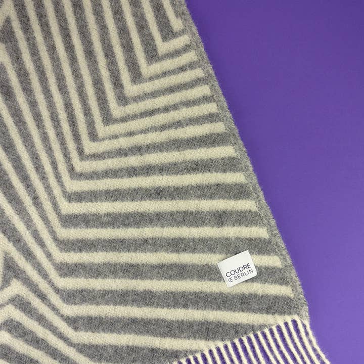 Coudre Berlin - Vendita all'ingrosso Plaid - Coperta in lana Leaves Granite