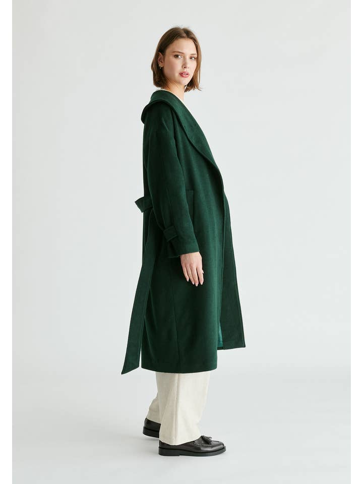 Paisie - Wholesale Coat - Women's - Shawl Collar Wool Coat with Belt15