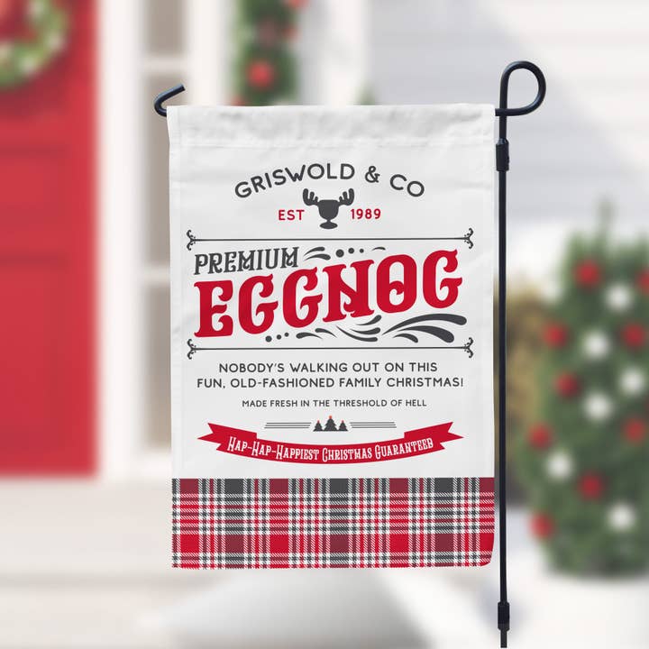 Christmas Vacation Eggnog Garden Flag | Funny Garden Christmas Flags for wholesale by ZA Handmade Wholesale
