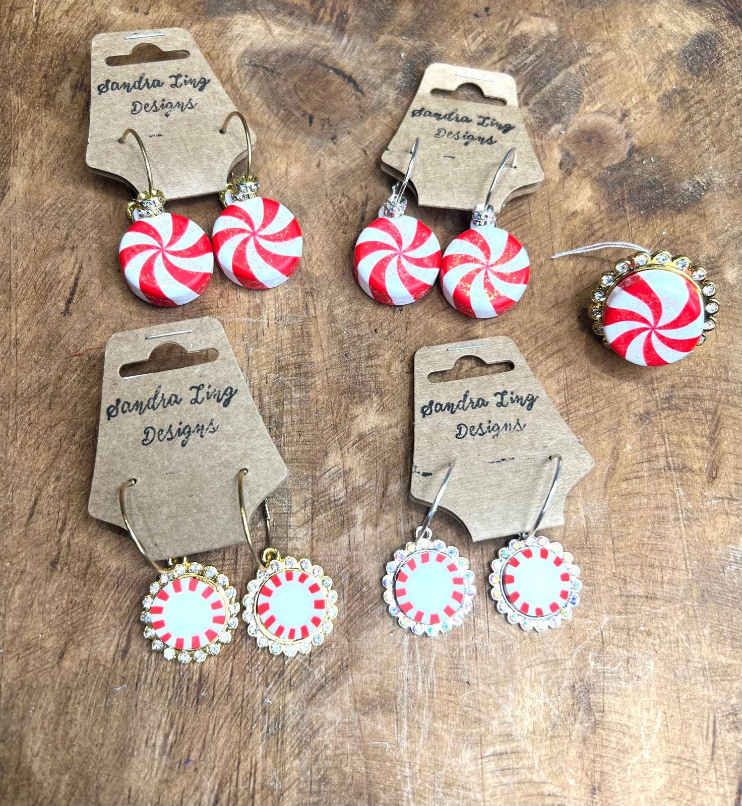 Sandra Ling Designs - Wholesale Dangle Earrings - 🍭 Peppermint Twist Christmas Collection 🍭0