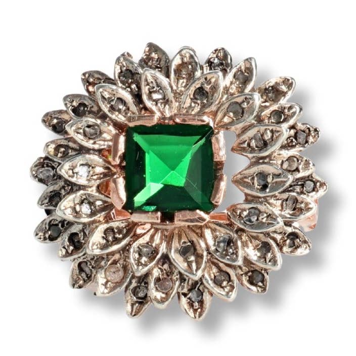 Reproduktion Ring Antik i sølv 925 og 9 Kt guld for engroshandel hos Gold Antique