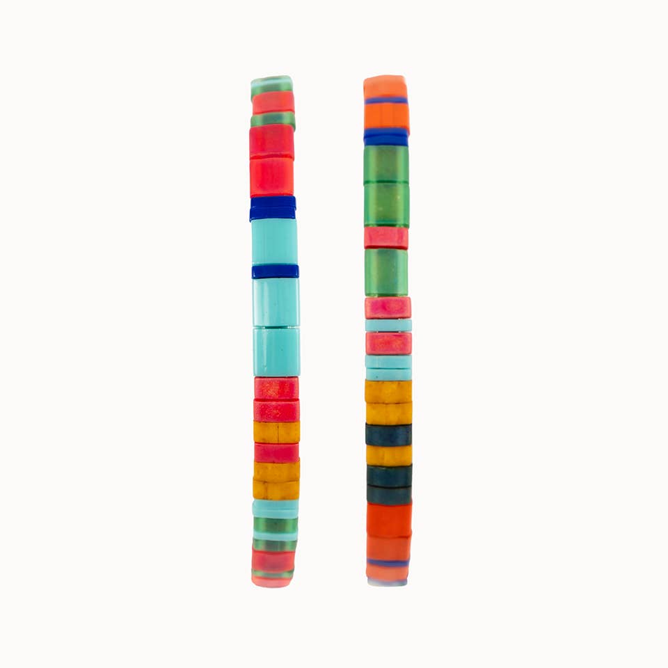 Altiplano - Wholesale Beaded Bracelet - Handmade Tila Bead Stretch Bracelet - PAIR1