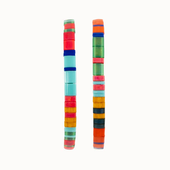 Altiplano - Wholesale Beaded Bracelet - Handmade Tila Bead Stretch Bracelet - PAIR2
