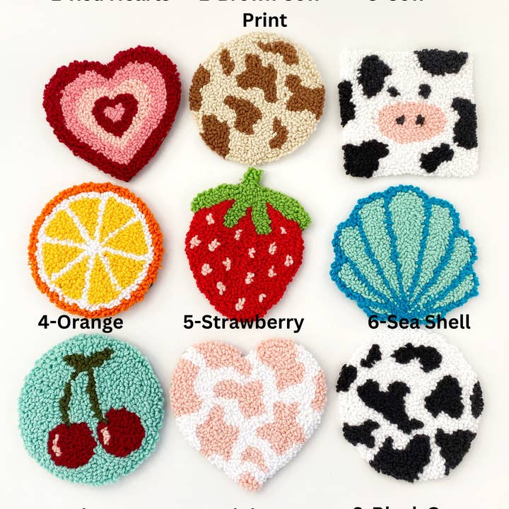 Honey Art and Nature - Wholesale Coasters - Punch Needle Coasters, Keychain, Pin, Badge,Magnet,Hair Clip2