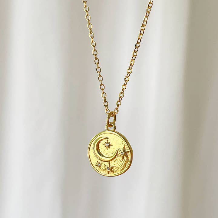 You Are Magic vergulde halsketting met maan voor wholesale door Lucent Studios Ltd