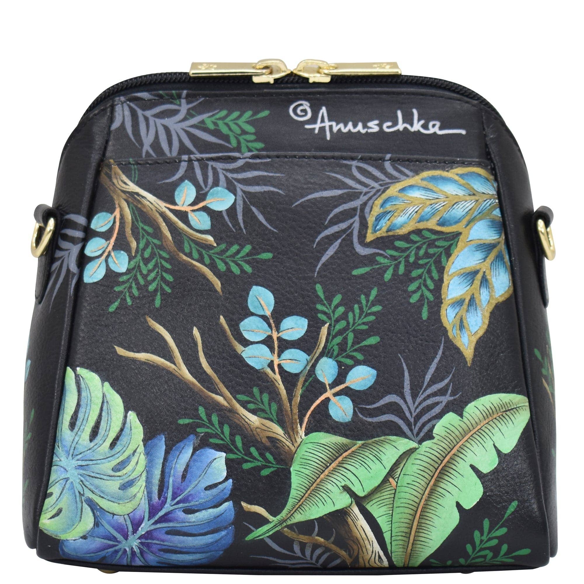 Anuschka | Vanya Lara (USA) - Wholesale Crossbody Bag - Women's - Hand-Painted Leather Zip Around Travel Organizer - 6681