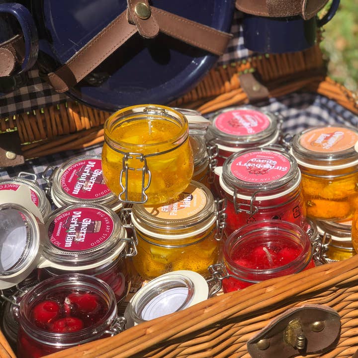 Jam Jar Candle for wholesale by Big Fan Art Studio Inc.