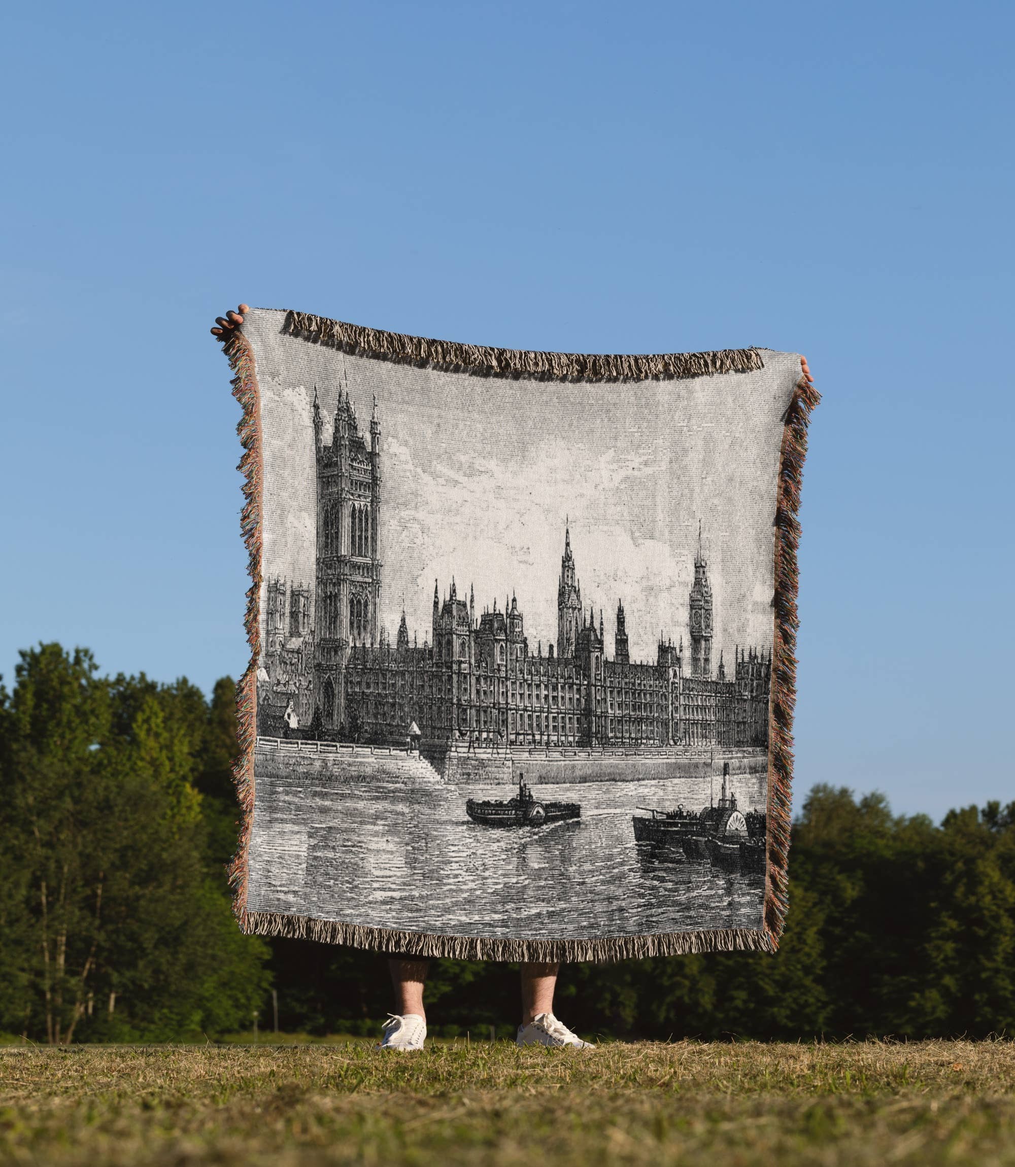 3dRose - Wholesale Throw Blanket - 3dRose, Famous Londons Big Ben In Black n White, Blanket1