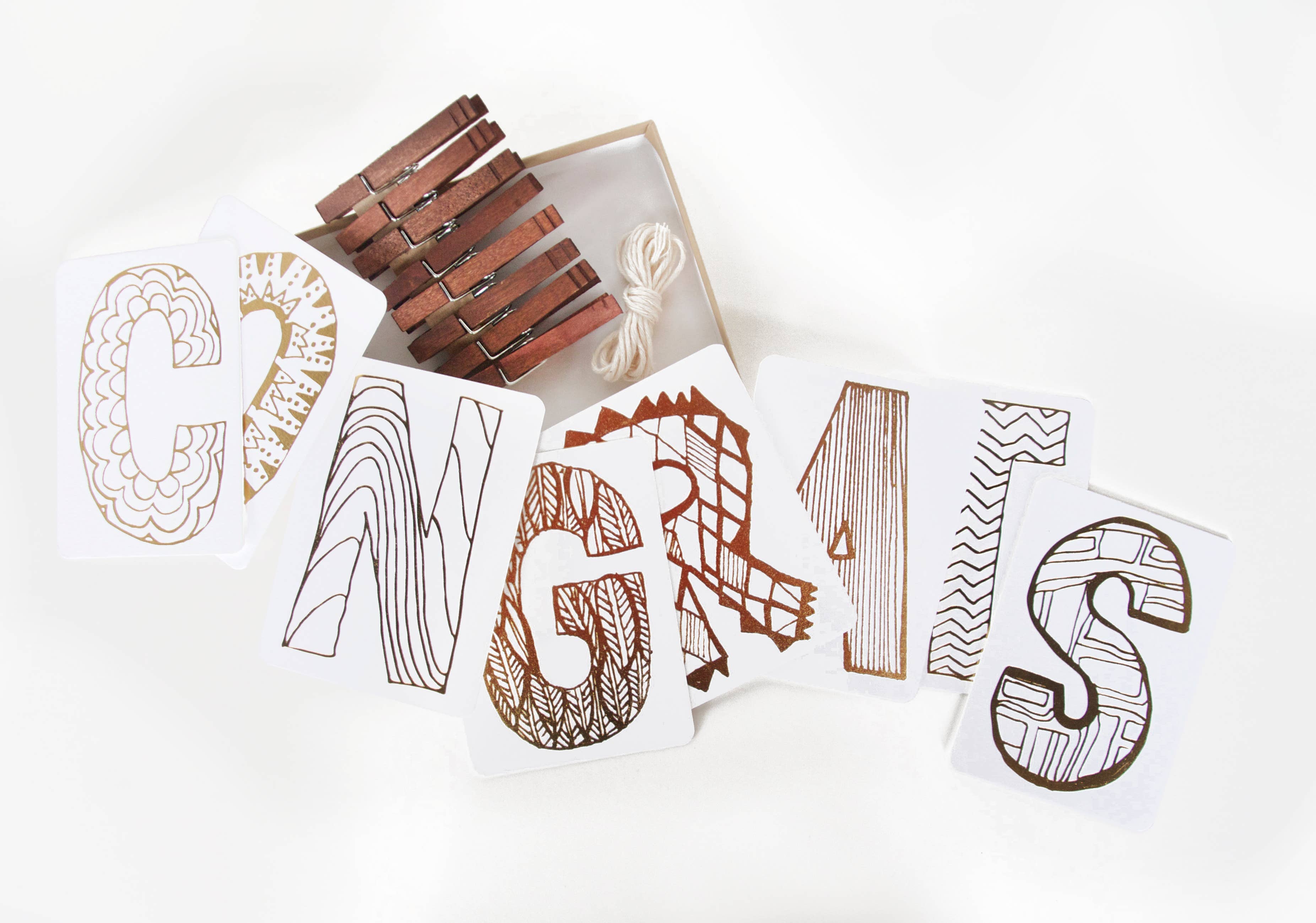 Thimblepress - Wholesale DIY Craft Kit - CONGRATS Gold Foil DIY Banner Kit5