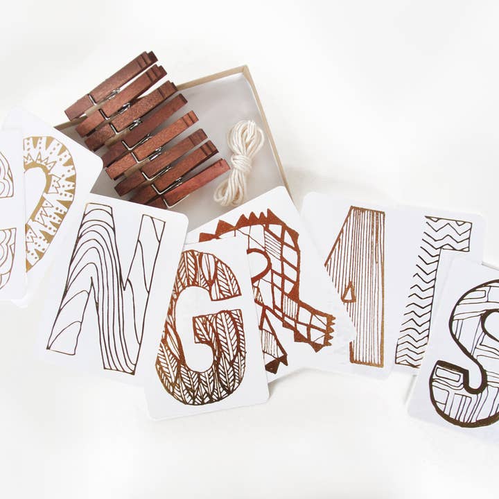 Thimblepress - Wholesale DIY Craft Kit - CONGRATS Gold Foil DIY Banner Kit5