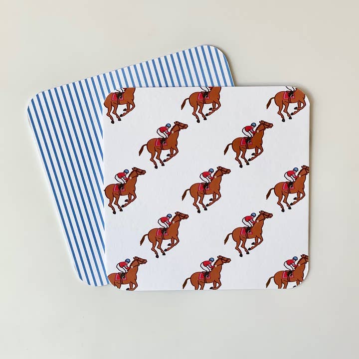 Horse and Jockey - Paper Coasters for wholesale by Georgetown Paperie