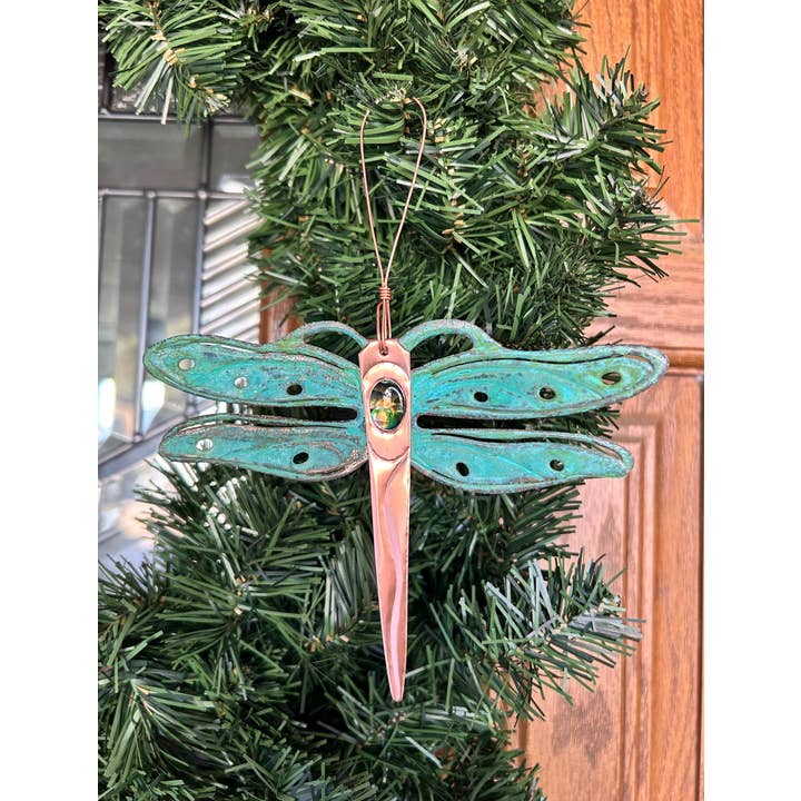 Dos Damas Designs - Vente Objets de décoration - Ornement de Noël en cuivre libellule6
