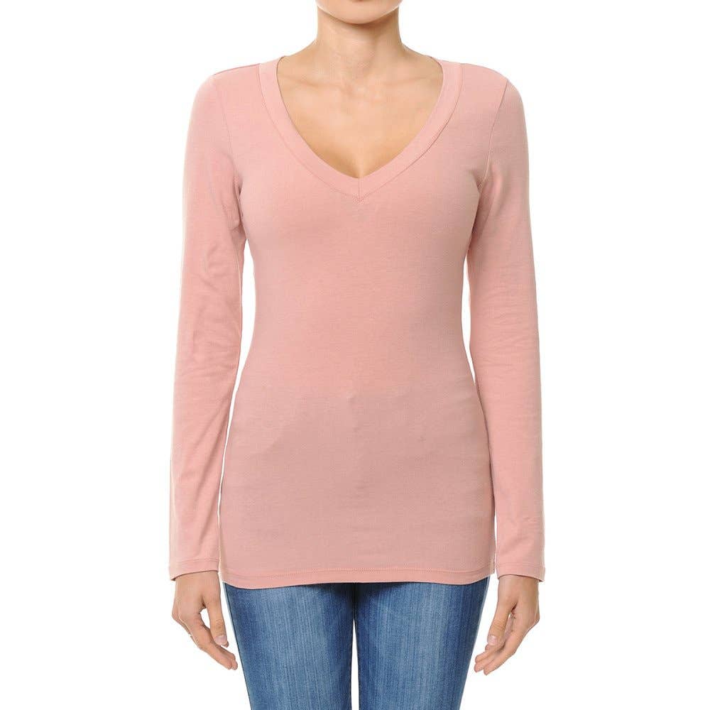 Paperdoll – wholesale Stickad topp - Dam – V-RINGAD LÅNGÄRMAD BASTOPP8