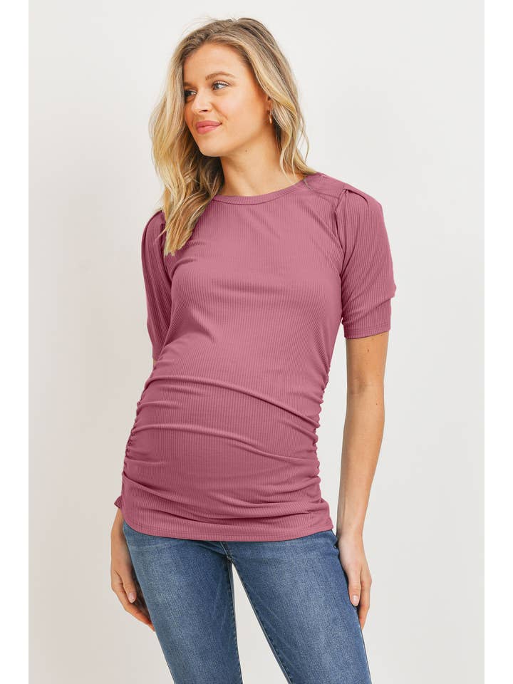 Hello Miz - Wholesale Top - Maternity - Ruched Puff Short Sleeve Maternity Top21