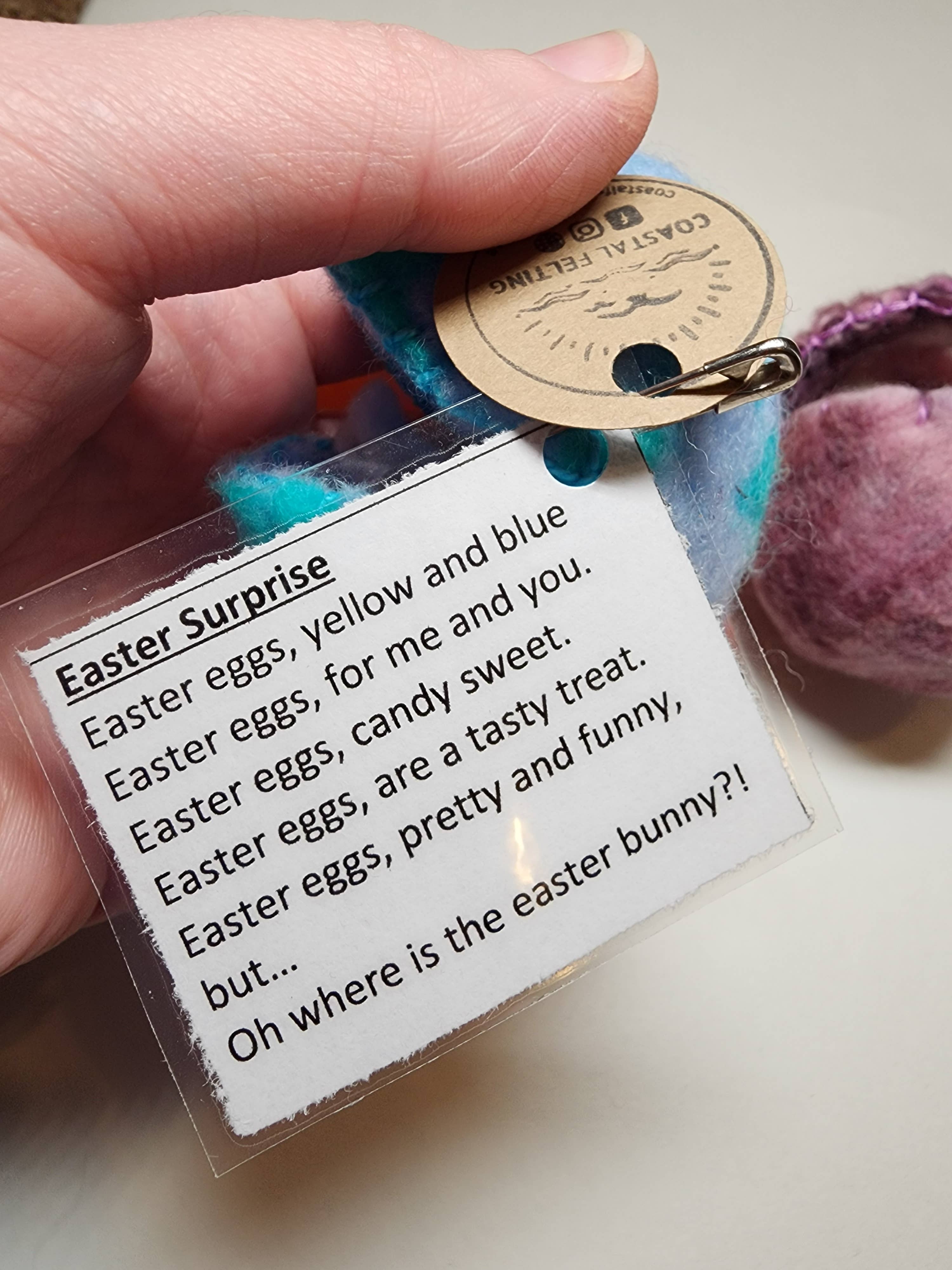 Coastal Felting - Wholesale Decorative tabletop object - Needle felted Easter egg and bunny or chick play set2