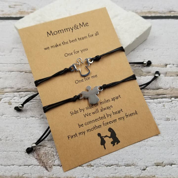 Treasure Wholesale - Wholesale Charm/dangle bracelet - Mommy & Me Mother's Day Gift Bracelet Set