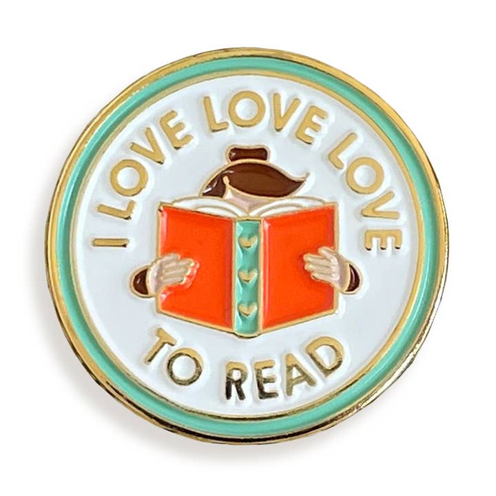 Love To Read Enamel Pin for wholesale by Night Owl Paper Goods