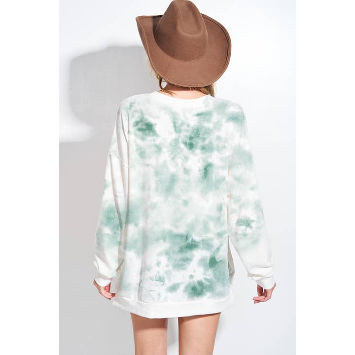 Phil Love - Vente Sweat-shirt à imprimés – femme - Sweatshirts tricolores à imprimé tie-dye éclair5