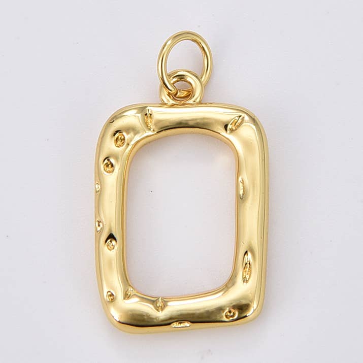 Breloque carrée rectangulaire avec pendentif creux rempli d'or CP1899 pour la vente par Beads Creation