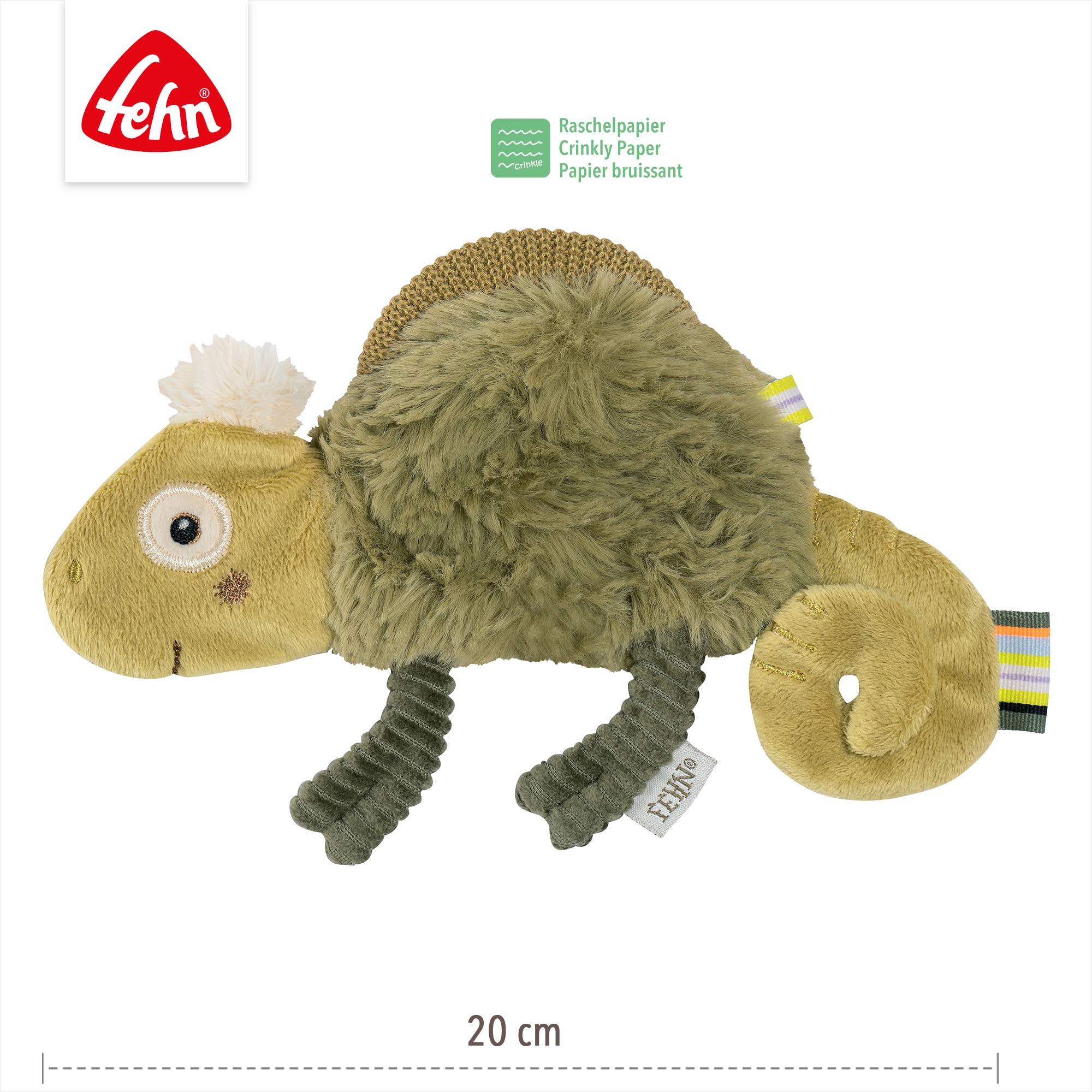 Fehn - Wholesale Stuffed/Plush Toy - Kids & Baby - Crinkle Chameleon - Activity Rustling Toy4