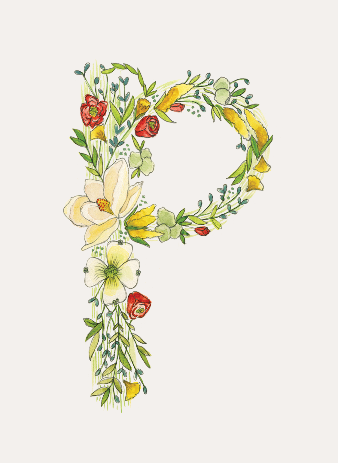 Hattie Darling - Wholesale Stationery/Notecard Set - Floral Monogram Stationery Set - 8 Folded Cards15