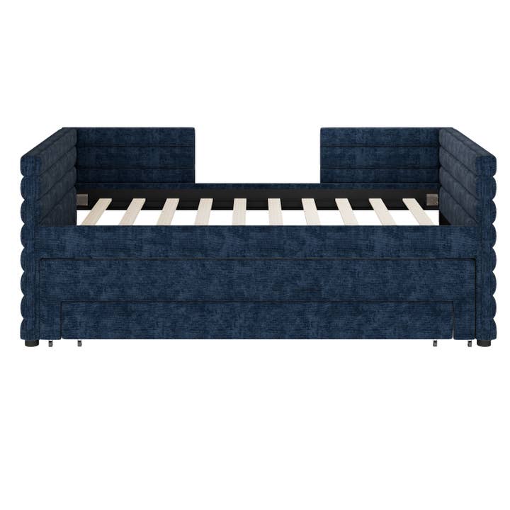 HOMYCASA DESIGN INC - Wholesale Bed - Twin Size Upholstered Daybed with Trundle &3 Storage Drawers4