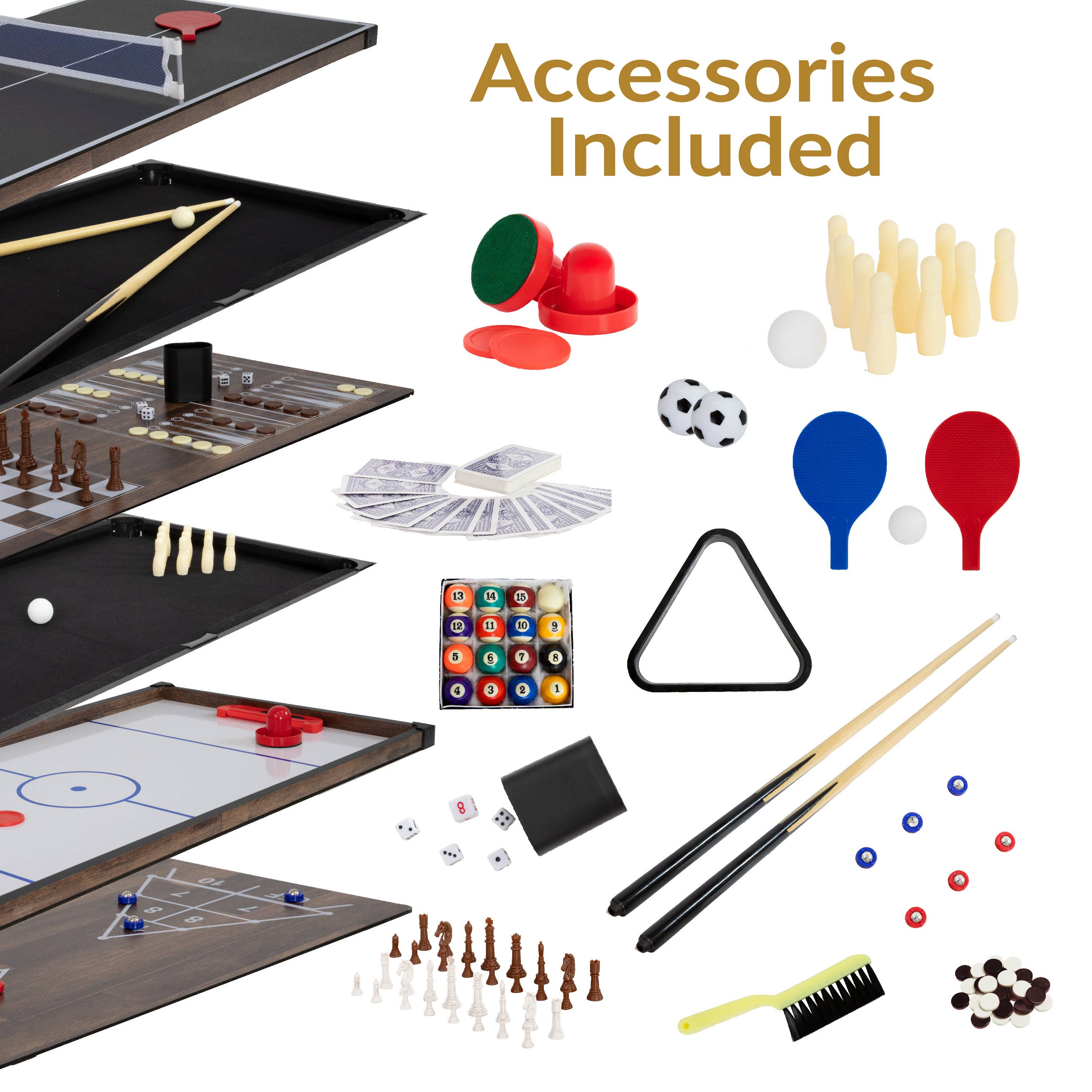 Sunnydaze Decor - Wholesale Sports & Outdoor - 10-in-1 Game Table with Billiards/Foosball - Wood Stain3