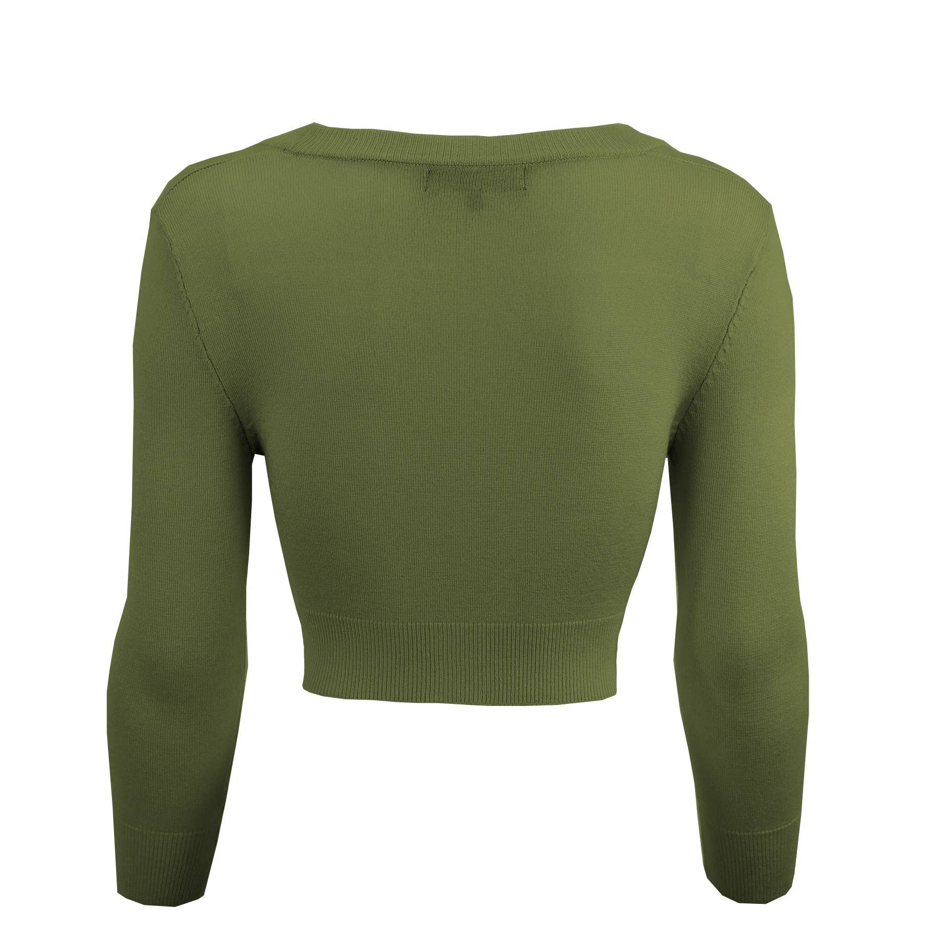 Mak - Wholesale Cardigan - Women's - Cropped Bolero 3/4 Sleeve V-Neck PLUS size Cardigan CO129PL97