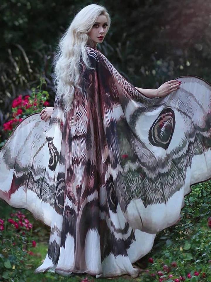Moth wings costume butterfly cape long brown fairy wings for wholesale by Costurero Real