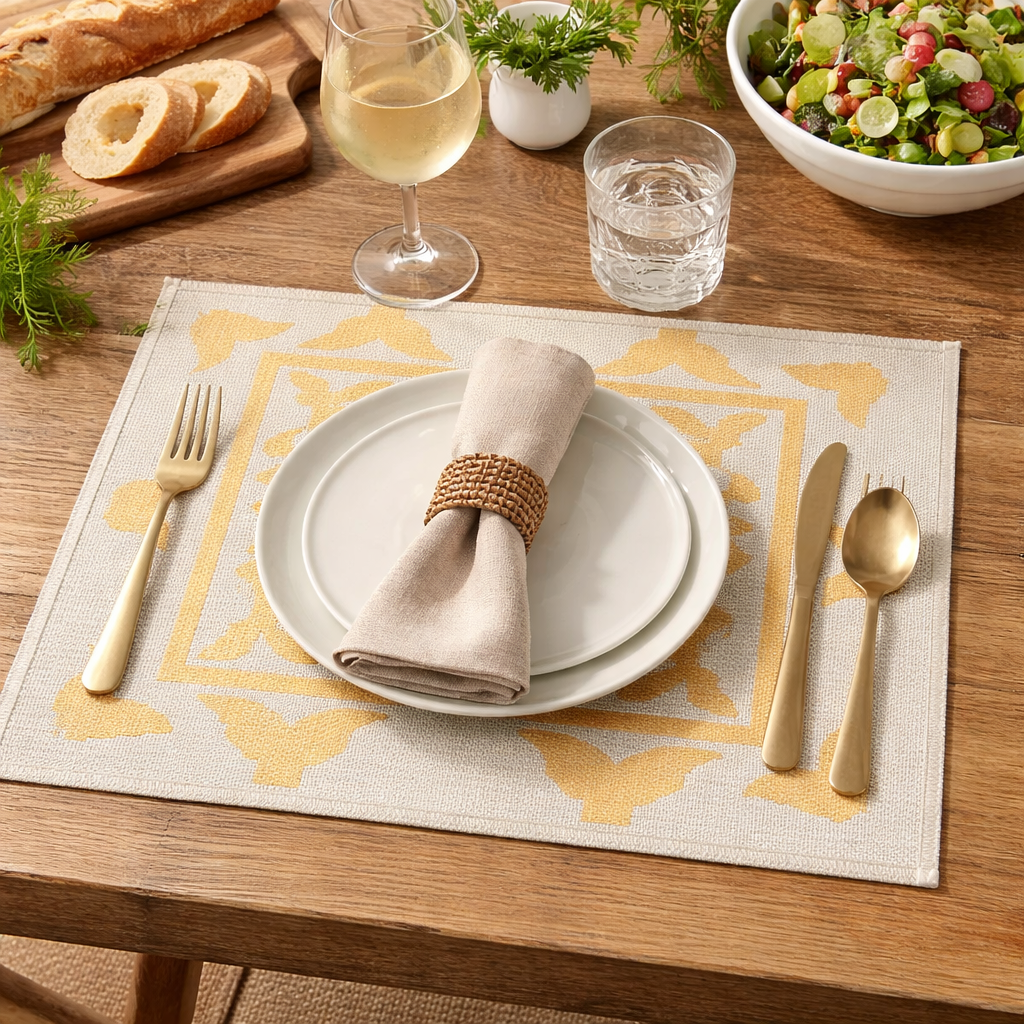 Fennco Styles - Wholesale Placemat - Abstract Geo Reversible Woven 14"x19" Placemat1