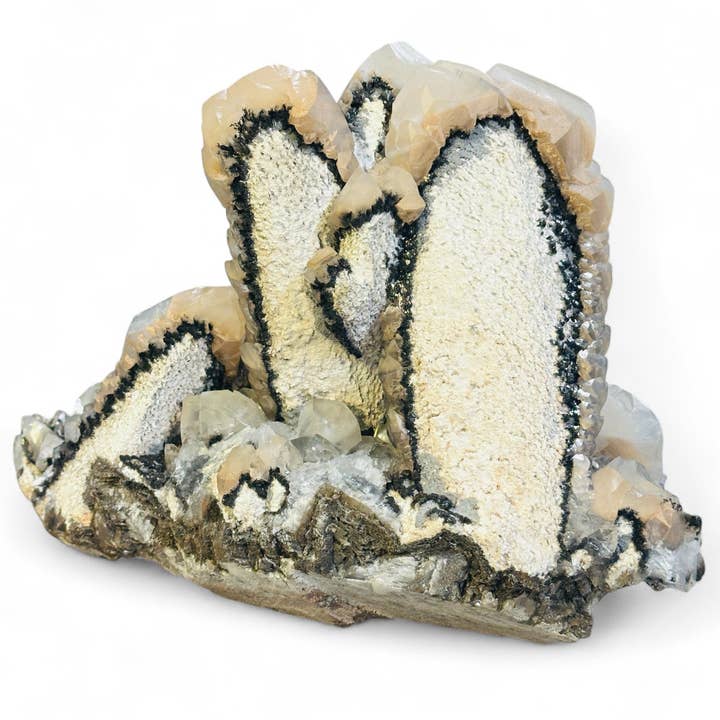 Calcite (Twinned) with Palygorskite and Romanèchite from Mexico - Rare Find for wholesale by Rock Paradise