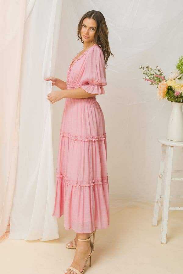 MELONE Ein solides Midikleid-AD2515 für den Großhandel auf Faire8