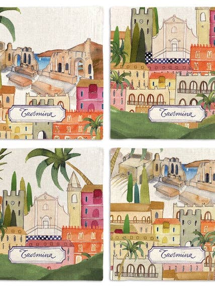 Hergestellt in Italien, luxuriöse Leinen-Servietten, Taormina, 4er-Set für den Großhandel von DMITRY Ties