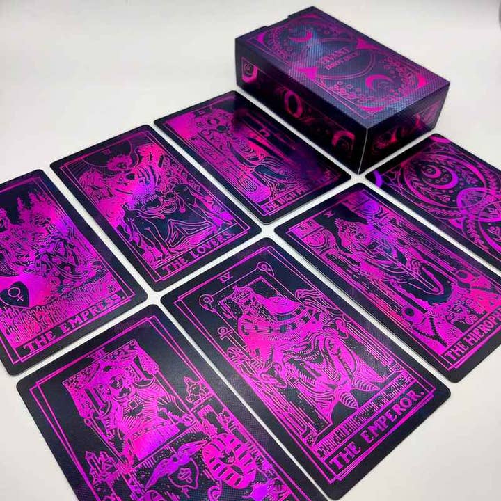 LA MUCI DESIGN - Wholesale Tarot Cards - Vivant Tarot Deck – Holographic Pink & Blue Tarot Cards Set5