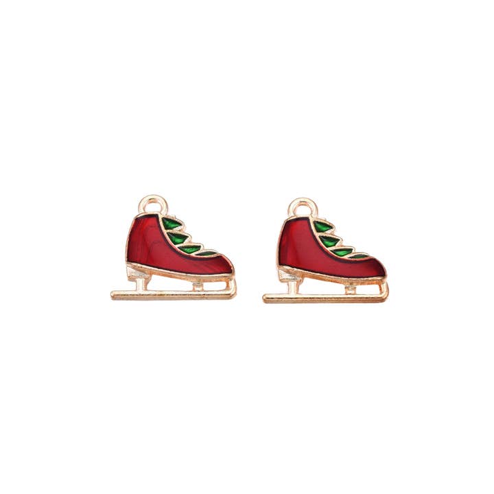 * Gold Festive Ice Skate Charm for wholesale by The Charm Bar Company