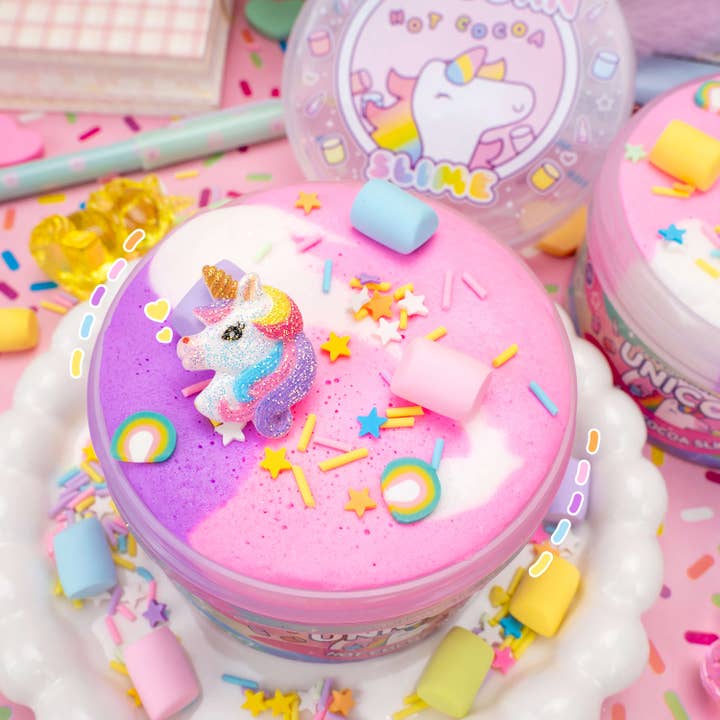 Kawaii Slime Company – wholesale Slajm - Barn – Unicorn Hot Cocoa Butter Slime (4st/fodral)