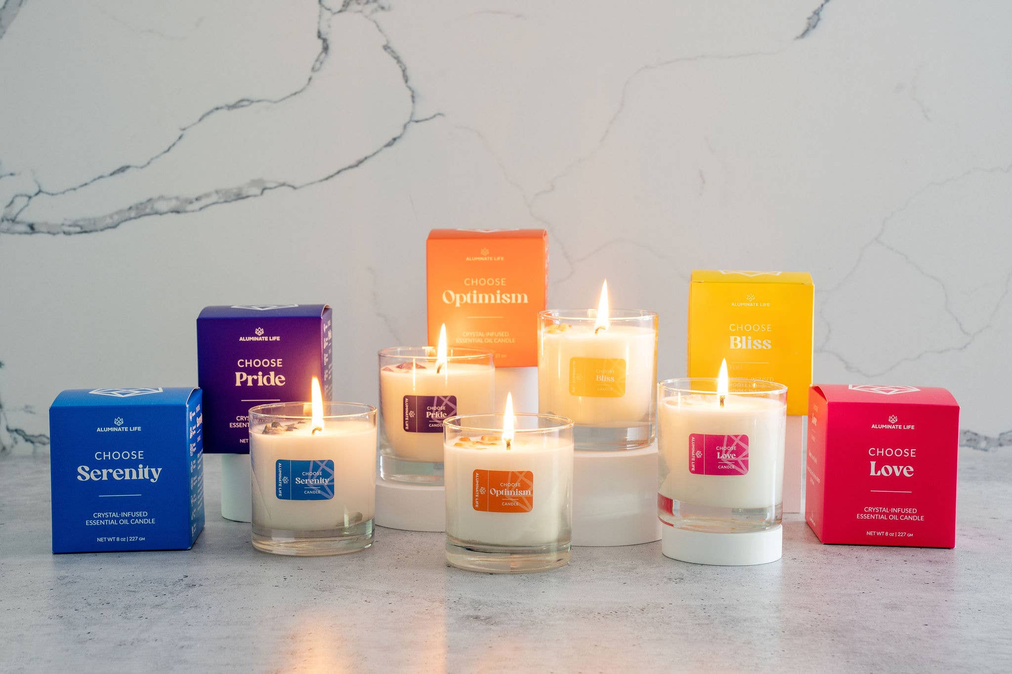 Aluminate Life - Wholesale Jar/Filled Candle - Serenity Crystal Essential Oil Scented Candle5