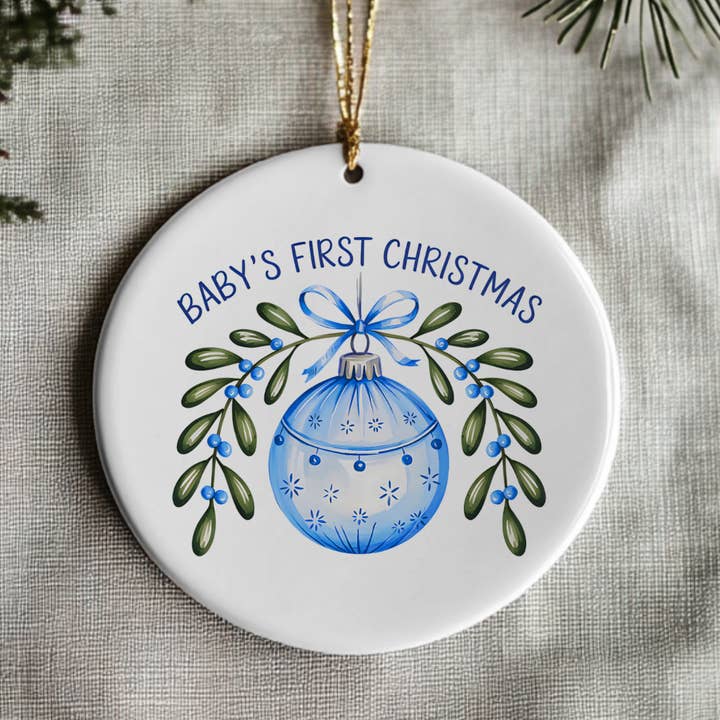 Baby’s First Christmas Ornament, Keepsake Gift for New Baby for wholesale by Fernville Creations