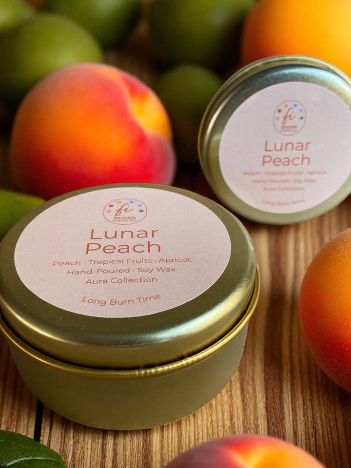 Aura Collection | Lunar Peach Scented Soy Wax Candle for wholesale by Kupkup HB. - Fi Design Studio Co.