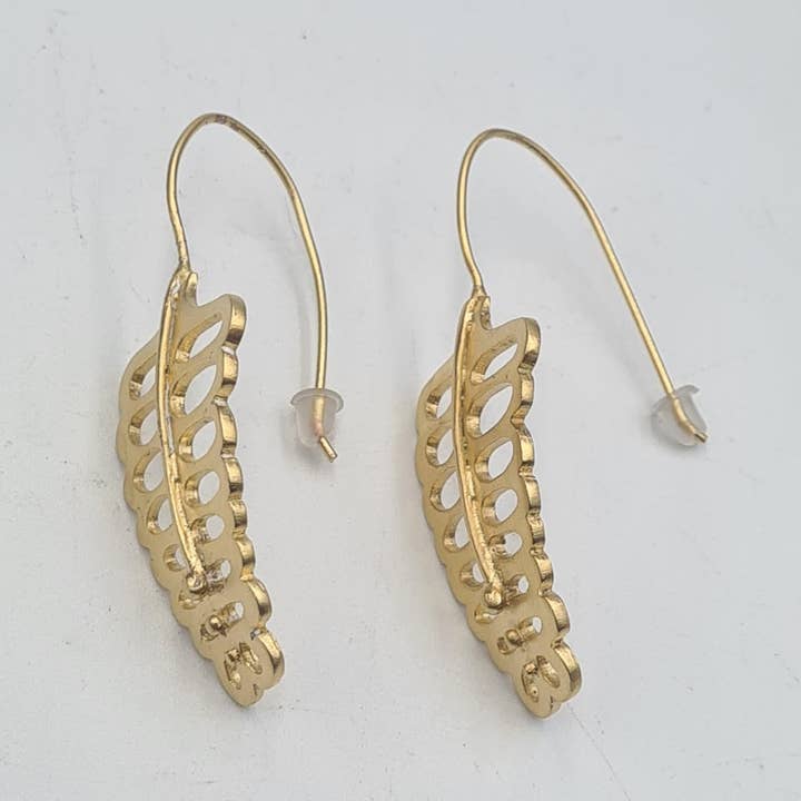 Botanical Cut out Leaf GP Earrings for wholesale by Volare