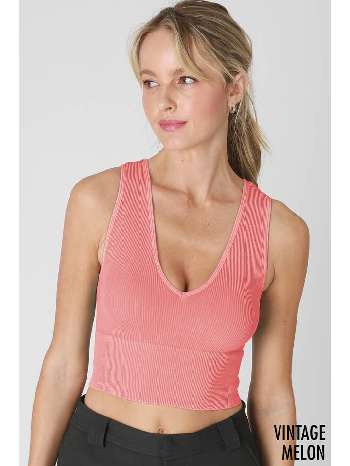 NIKIBIKI - Wholesale Knit Top - Women's - NS8192 - Vintage Plunge V-Neck Seamless Crop Top22