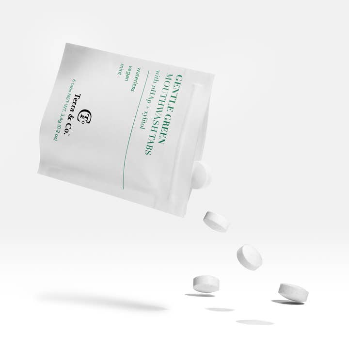 Terra & Co. - Wholesale Mouthwash - Gentle Green Mouthwash Tablets 5 Sachet Bundle 1