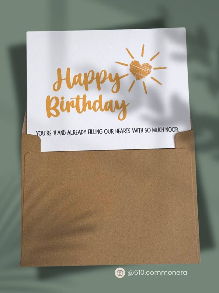 HBD Noor - Birthday Greeting Card for wholesale by 610 Common Era