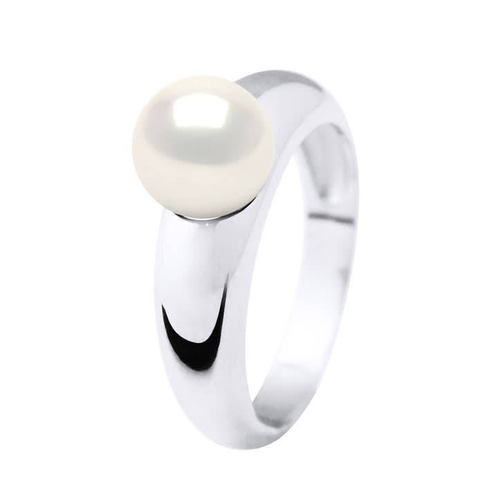 ”Prestige” böjda Silver armband Ring - äkta pärla för wholesale av Mitzuko