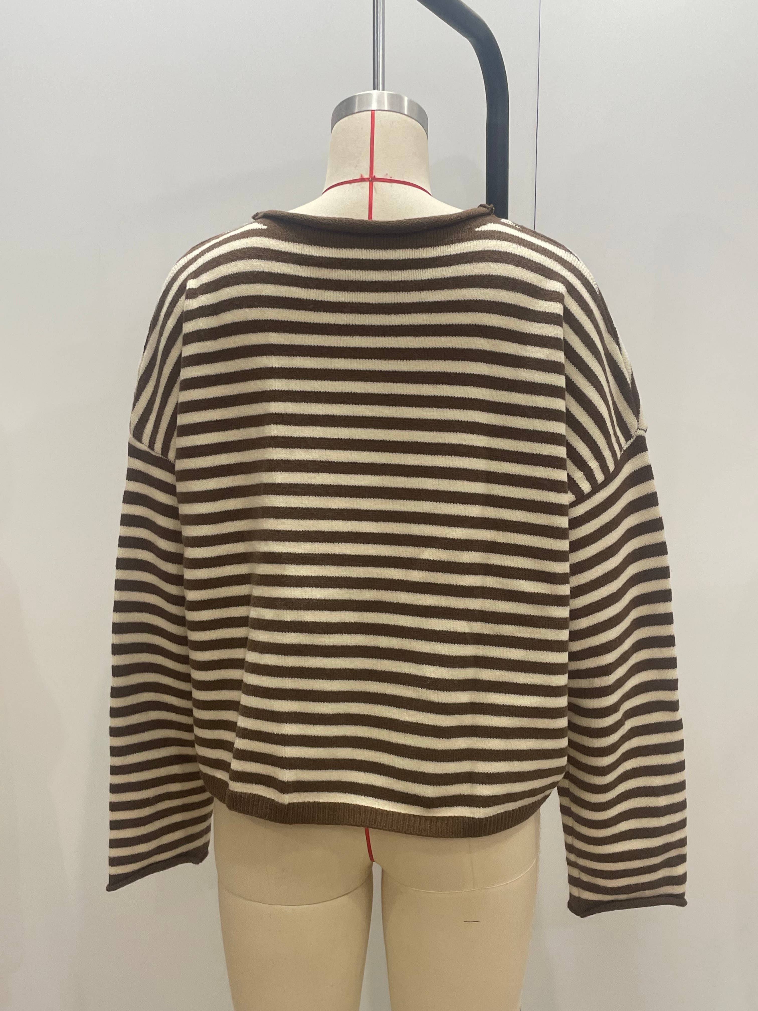 Hope & Sunshine - Vente Cardigan – femme - Cardigan en maille rayé13