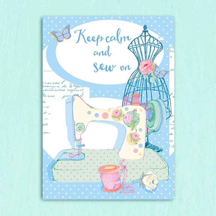Lot de 12 cartes postales Keep Calm and Sew on pour la vente par Siobhan at april rose