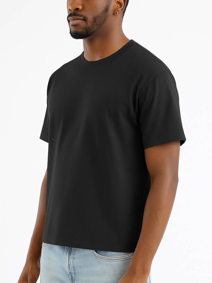 WEIV - Wholesale T-Shirt - Men's - Mens Cropped Cotton Tshirt1